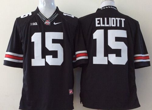 Buckeyes #15 Ezekiel Elliott Black Limited Stitched Youth NCAA Jersey - Click Image to Close